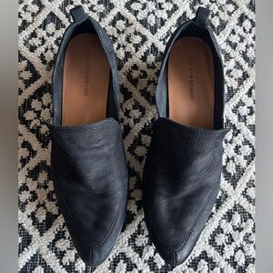 Lucky Brand Black Leather Slip-On Shoes